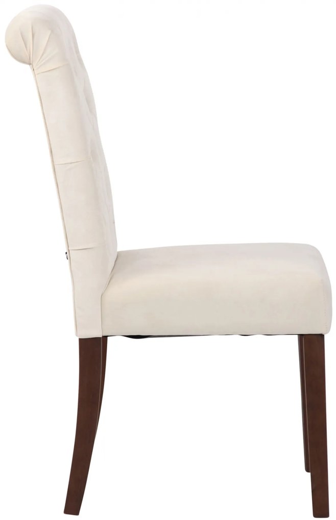 Jedálenská stolička Lisburn - zamat - Krémová