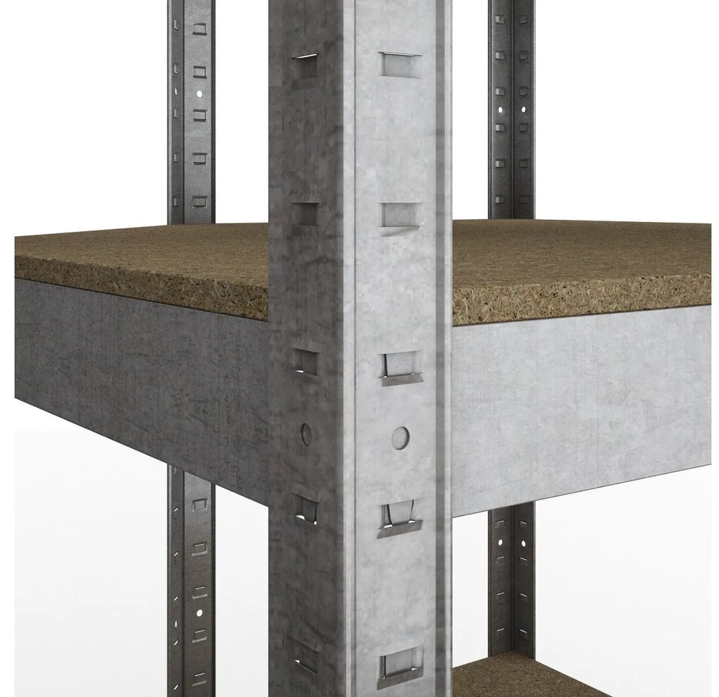 Fistar Rohový regál 1800x700x400x425 mm kovový zinkovaný 5-policový, nosnosť 750 kg