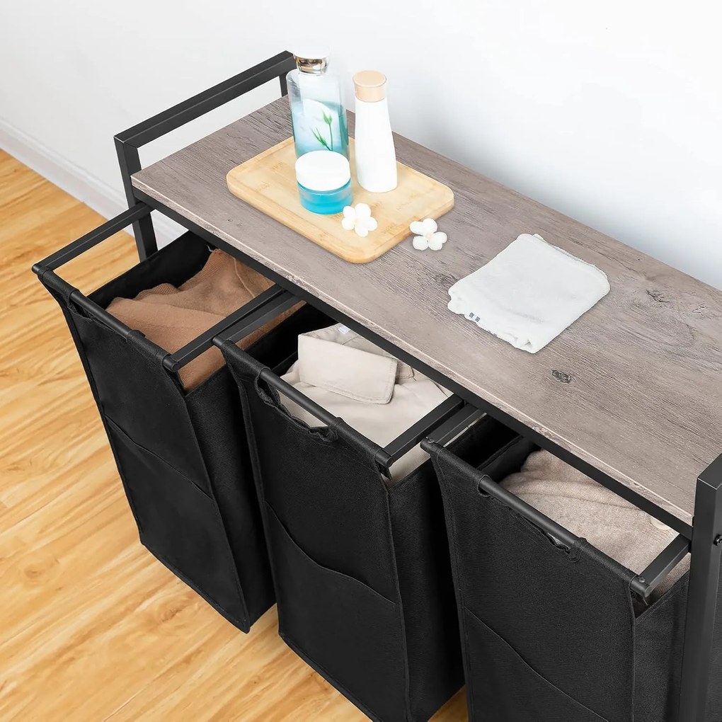 Koš na prádlo Vasagle Pietro 119 l šedý/černý