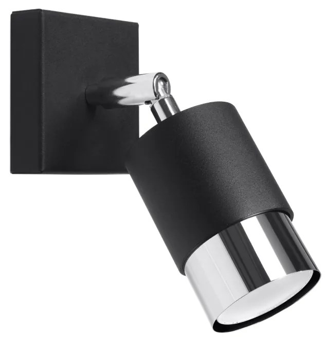 Bodové svietidlo Nero, 1x čierne kovové tienidlo, (možnosť polohovania), ch