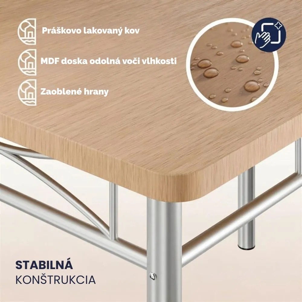 Jedálenská súprava PAUL, 5-dielna, prírodná hnedá Casaria