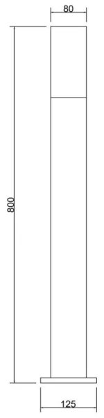 Maytoni O418FL-01GR1 - Vonkajšia lampa WILLIS 1xE27/60W/230V 80 cm IP54 antracit