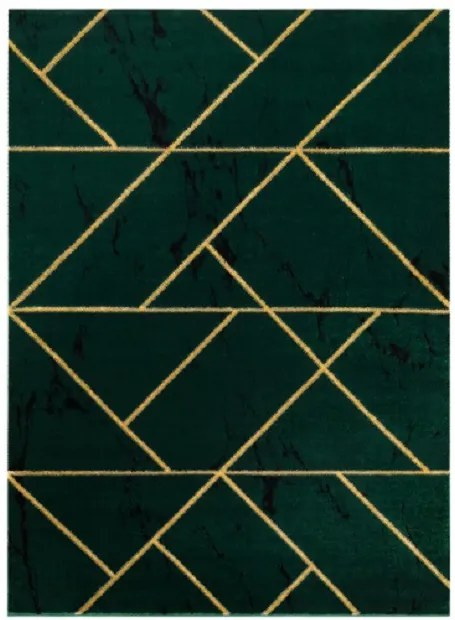 Dywany Łuszczów, Kusový koberec Emerald geometric 1012 green and gold, 80x150, zelená, chodba / predsieň