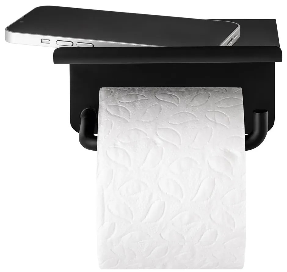 Čierny nástenný držiak na toaletný papier z nehrdzavejúcej ocele Modo – Blomus