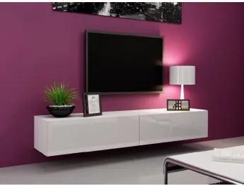 Moderný TV stolík Igore 180, bílá/bílý lesk