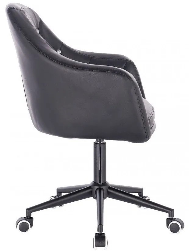 LuxuryForm DESIGN Kreslo ROMA na čiernej podstave s kolieskami - čierne