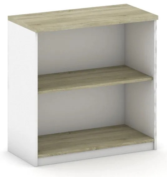 Kancelársky regál MIRELLI, 800 x 400 x 800 mm, biela/dub sonoma
