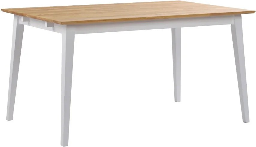 Dubový jedálenský stôl s bielymi nohami Rowico Mimi, dĺžka 140 cm
