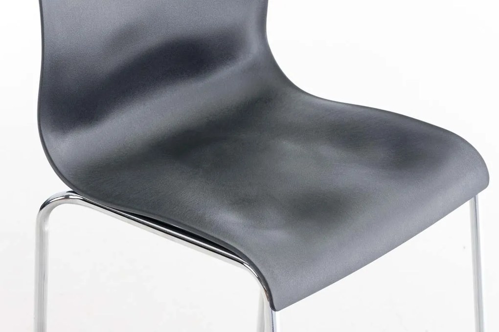 Barová stolička Hoover - plast, kovové nohy chróm - Sivá