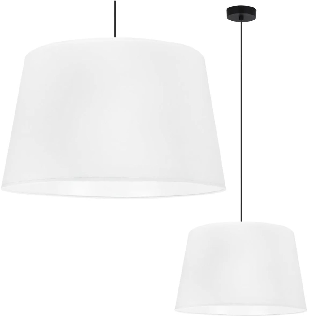 Závesné svietidlo Gaja, 1x biele textilné tienidlo, (fi 44cm), b