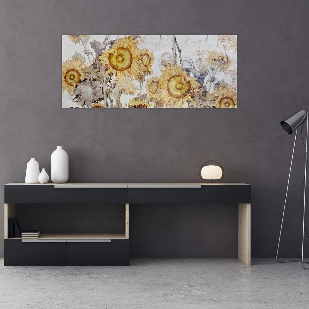Obraz - Slnečnica v stene (120x50 cm)