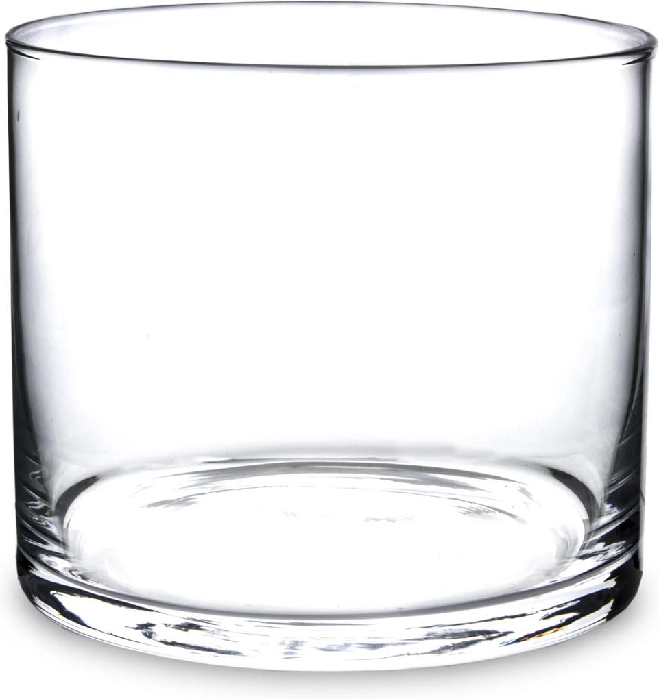 sklenená váza valec 12x14x14cm