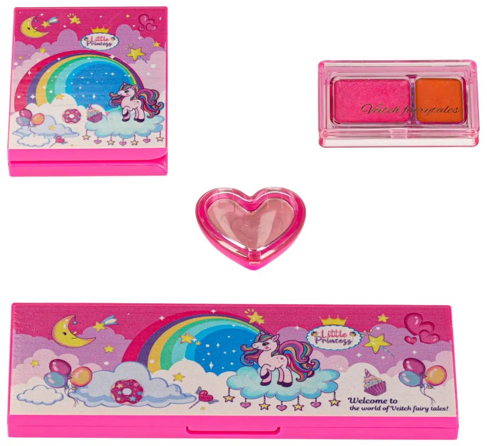 KIK Detská kozmetická sada 22 dielov pre dievčatá – dúhová tylová sukňa, jednorožec