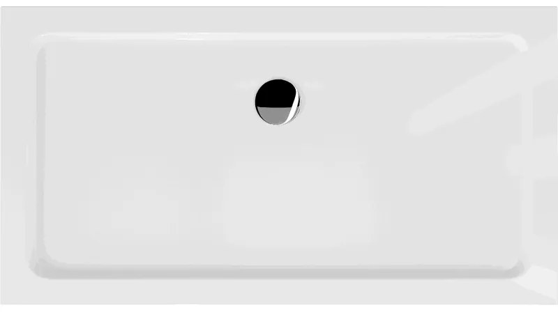 Mexen Slim, obdĺžniková sprchová vanička 120x70x5cm + chrómový sifón, biela, 40107012