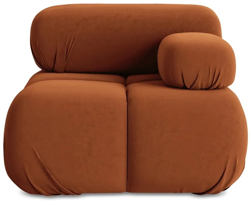 Oranžový zamatový modul pohovky (pravý roh) Lokua – Makamii