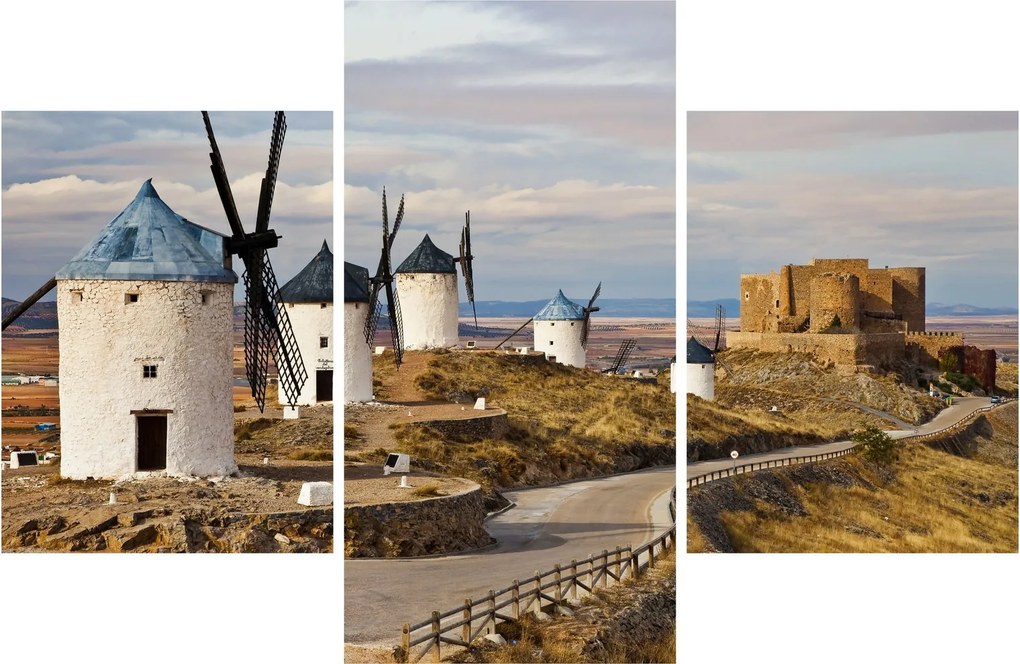 Obraz - Veterné mlyny Consuegra, Španielsko (90x60 cm)