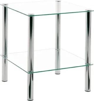 Prístavný stolík Erden, kov/sklo%