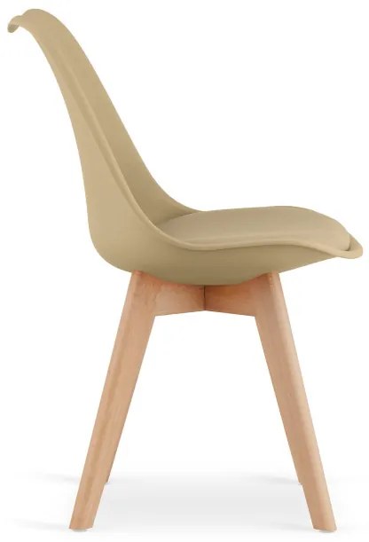 Set štyroch jedálenských stoličiek MARK tmavobéžové / hnedé nohy (4 ks)