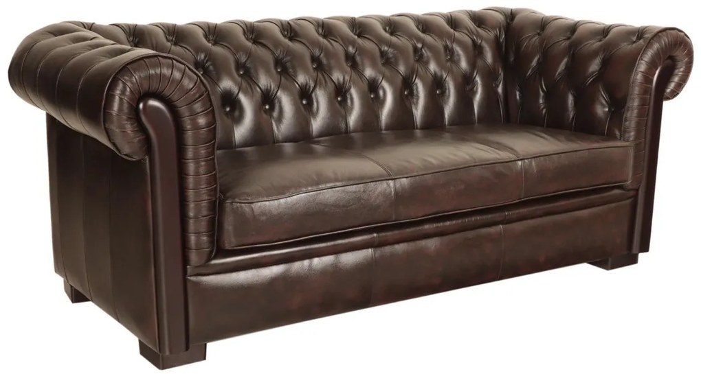 furniture-nabytek.cz - Kožená sedačka Chesterfield trojmiestna
