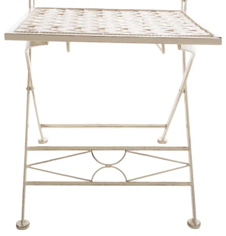 Kovová skladacia stolička Asina (SET 2 ks) - Krémová antik