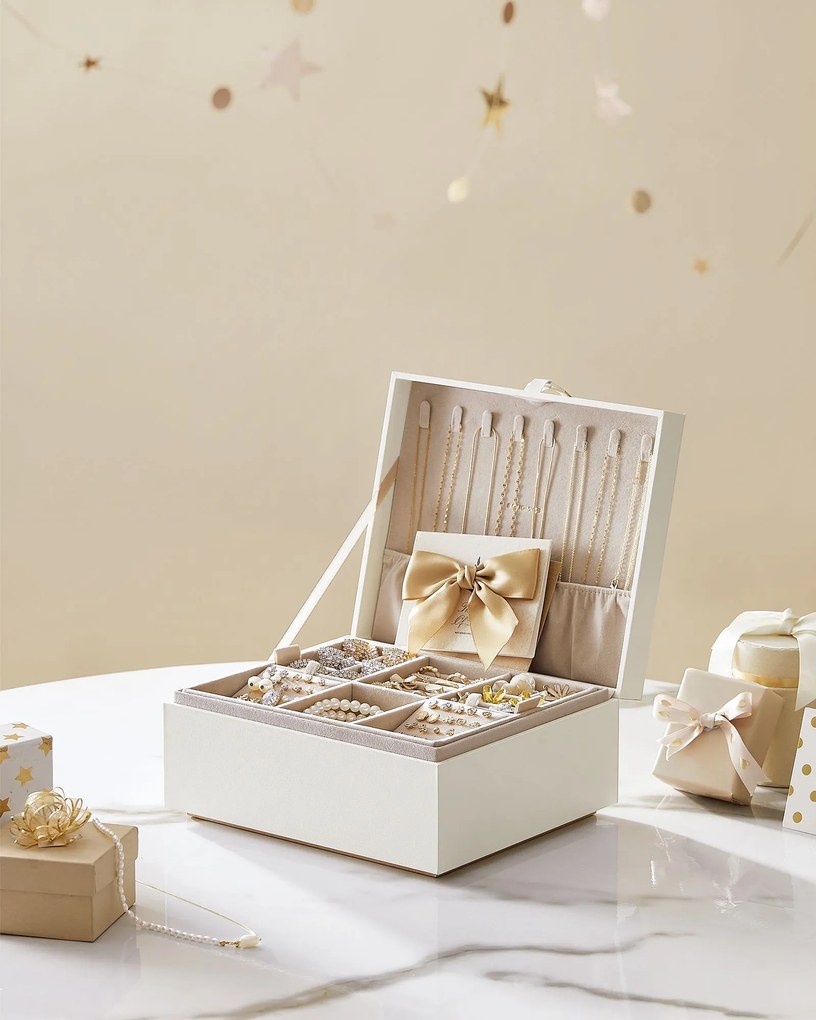 Šperkovnica Emily, 20,5x24x11 cm, biela