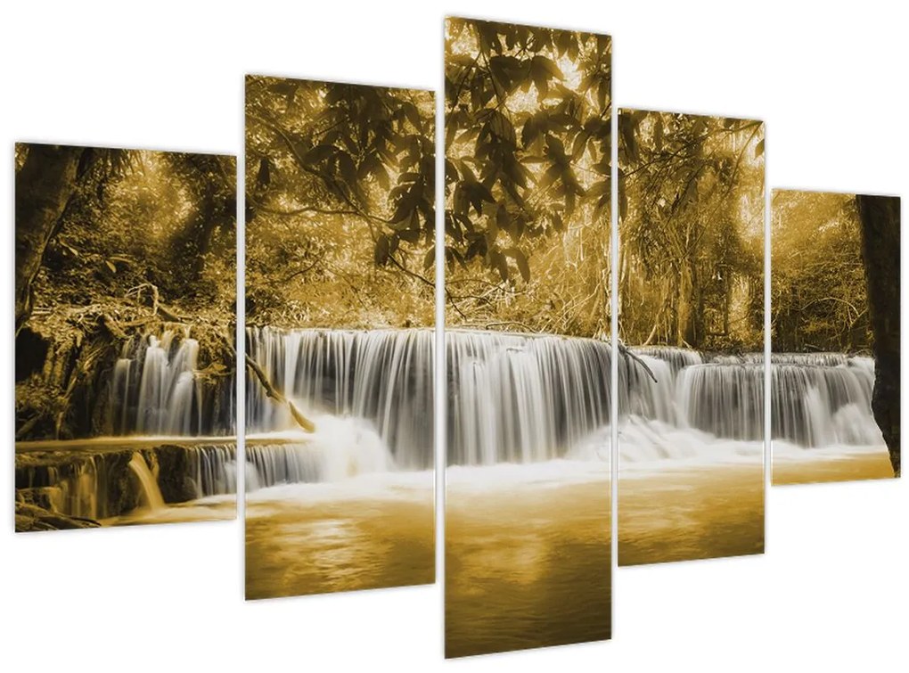 Obraz - Vodopád, vintage (150x105 cm)