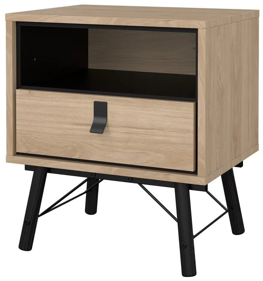 Nočný stolík v dekore duba v prírodnej farbe Ry – Tvilum