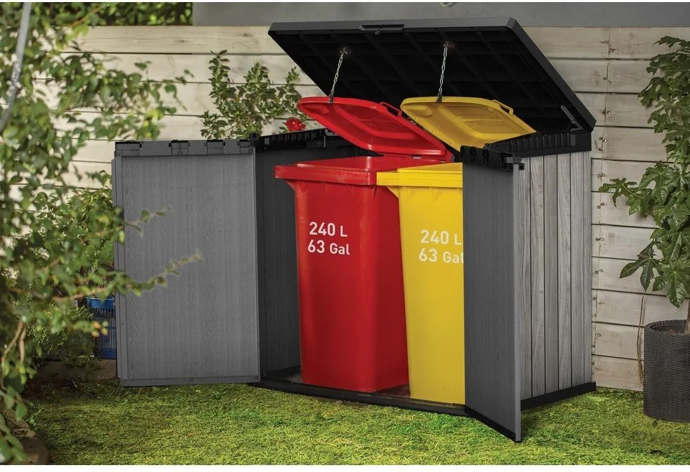 Sivý plastový záhradný úložný box Deco – Keter