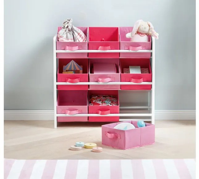 LIVARNO home Skladovací regál s 9 textilnými boxami (dievča) (100351417)
