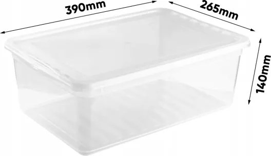 Keeeper Úložný box s vekom (má 2 funkcie) BEA Clearbox 11L, 39 x 29,5 x 14 cm