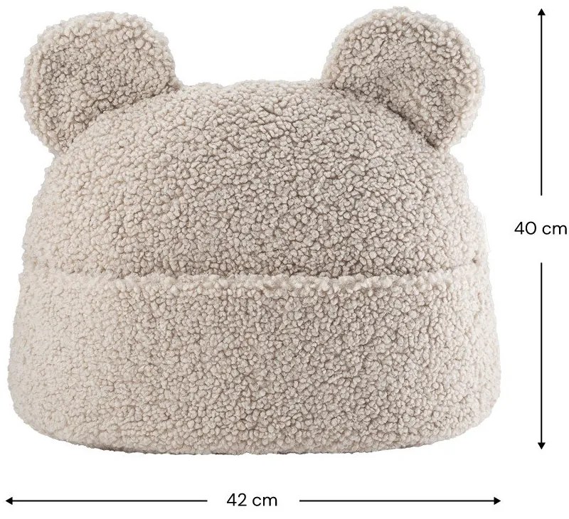 Svetlohnedý detský pohovkový vankúš z textílie buklé Teddy Pouch – Wigiwama