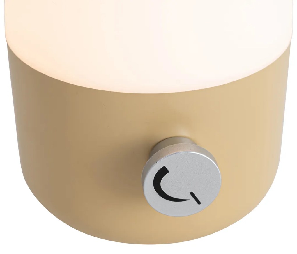 Vonkajšia stolná lampa zlatá s bielou vrátane nabíjateľnej LED IP44 - Haard