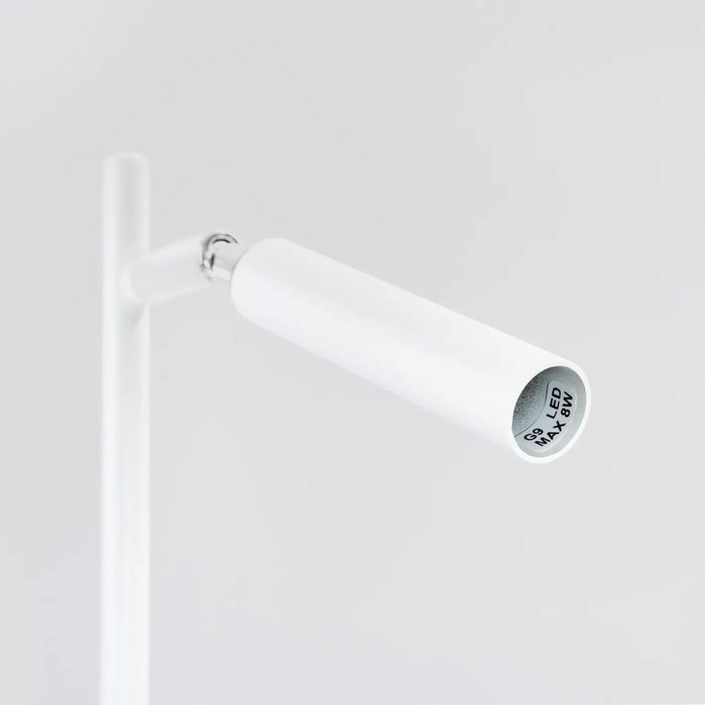 Stolná lampa Pastelo, 1x biele kovové tienidlo
