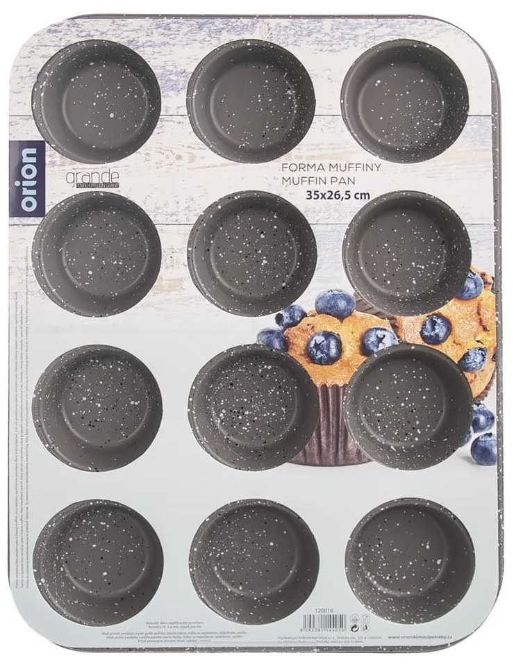 Kovová forma na pečenie muffinov 26,5x35 cm Grande – Orion
