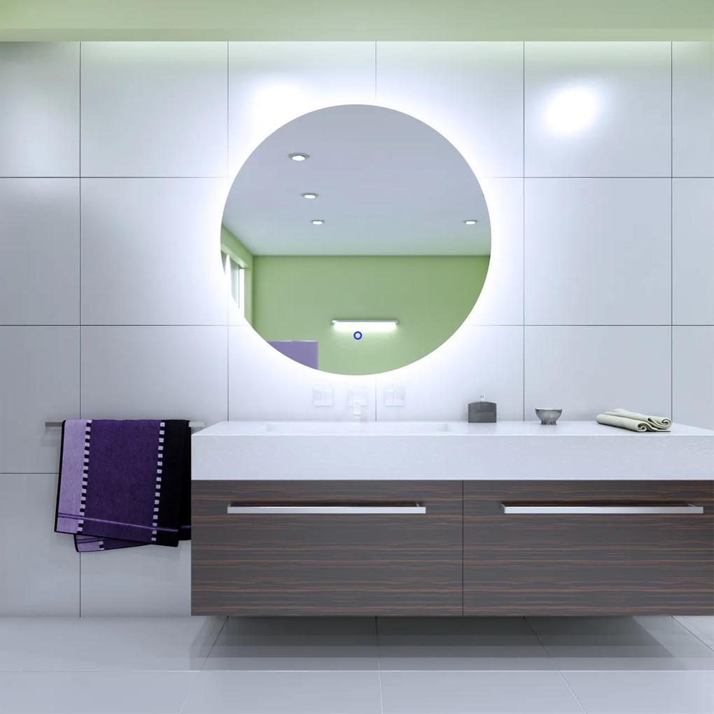 LED zrkadlo okrúhle Romantico ⌀60cm studená biela - dotykový spínač
