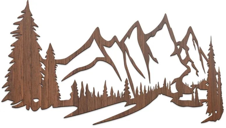 Drevený obraz Hory a les – moderná dekorácia na stenu | SENTOP FB-HDF0414