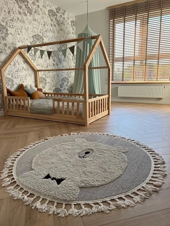 Detská domčeková posteľ Bianco duo 90 x 190 cm - prírodná borovica / nízke nôžky