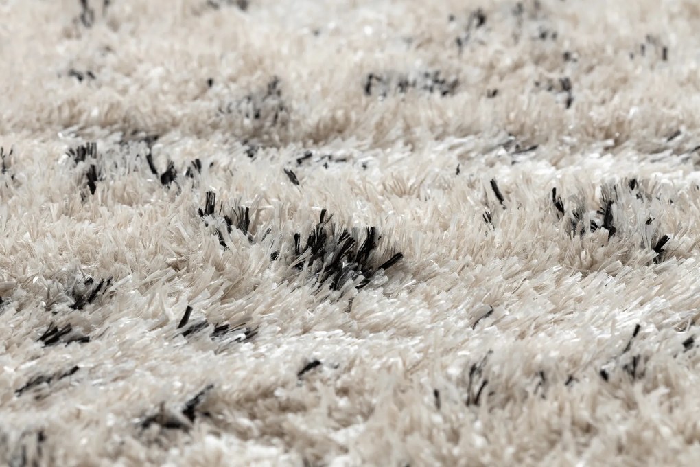 Koberec FLUFFY 2372 shaggy,  bodky krém / antracit