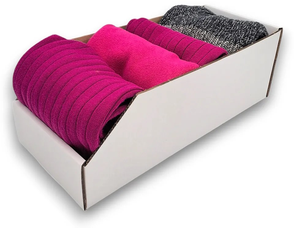Úložné boxy na oblečenie, organizéry do skrine BIELY KARTÓN 20x47 cm