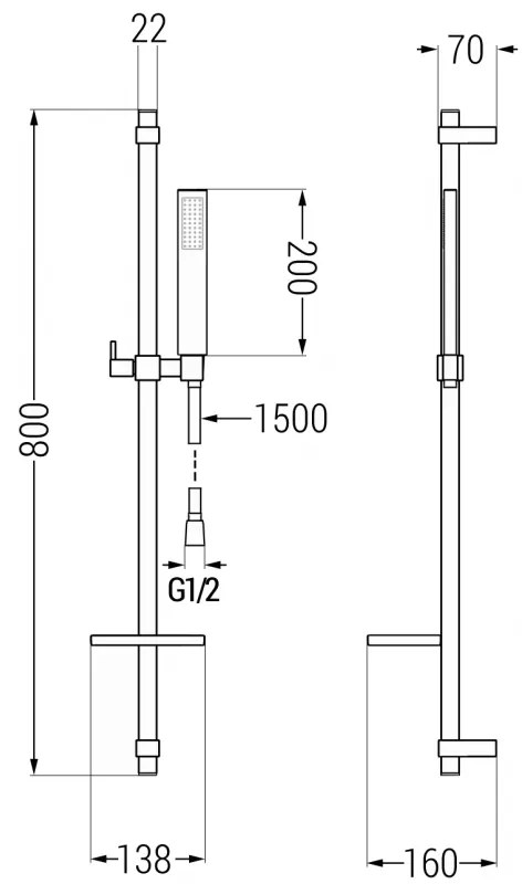 Mexen sprchový set DQ00, čierna, 785004581-70