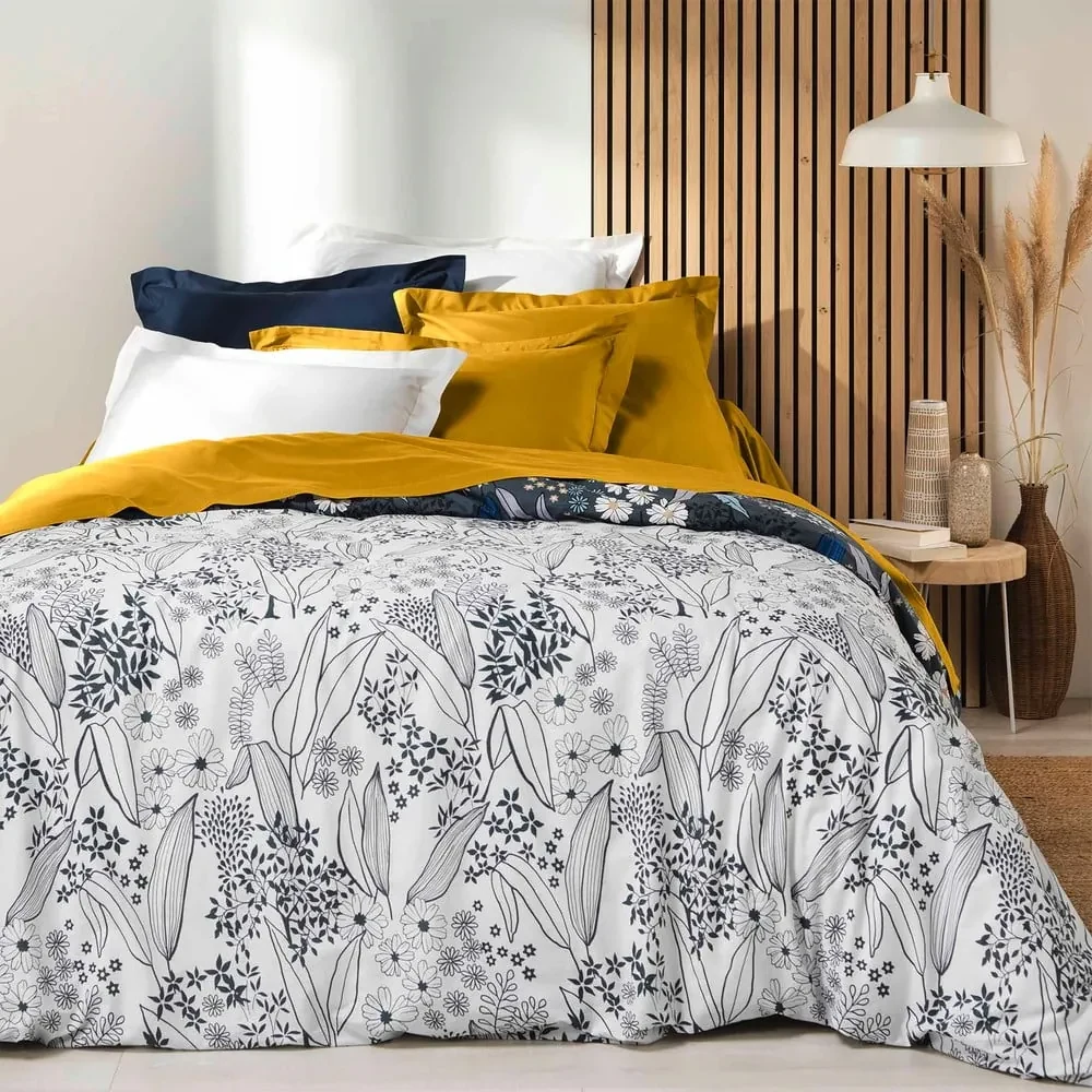 Žltá napínacia plachta z Bio bavlny 160x200 cm Biolina – douceur d'intérieur