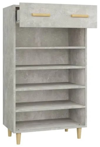 vidaXL Botník betónovo sivý 60x35x105 cm spracované drevo-