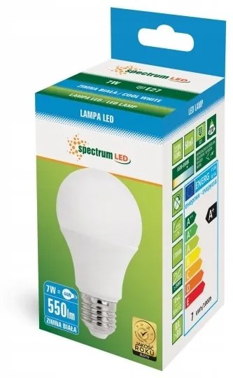 LED žárovka GLS 7W E-27 studená bílá