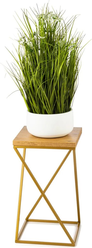 STOJAN NA KVETINÁČ LOFT7 40X24X24 CM ZLATÁ/HNEDÁ