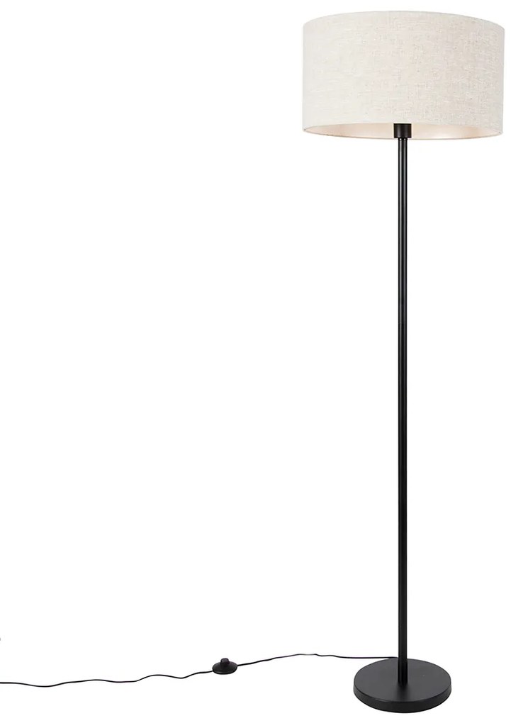 Stojacia lampa čierna s tienidlom svetlošedá 50 cm - Simplo