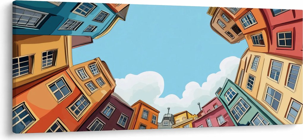 Obraz - Medzi domami (120x50 cm)