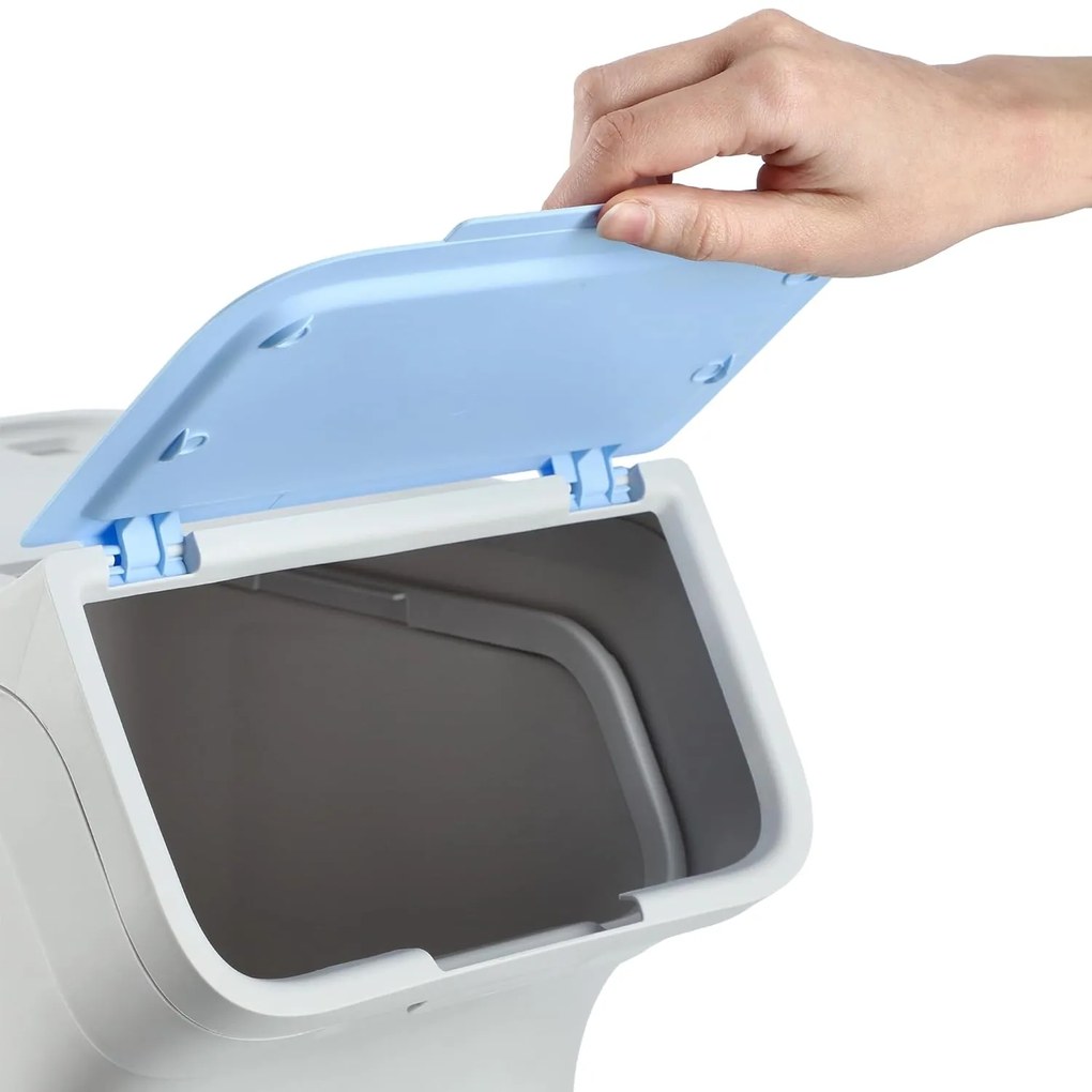 Odpadkové koše / Koše na špinavú bielizeň sada 4x25l, STACKBOX - bielo-sivá