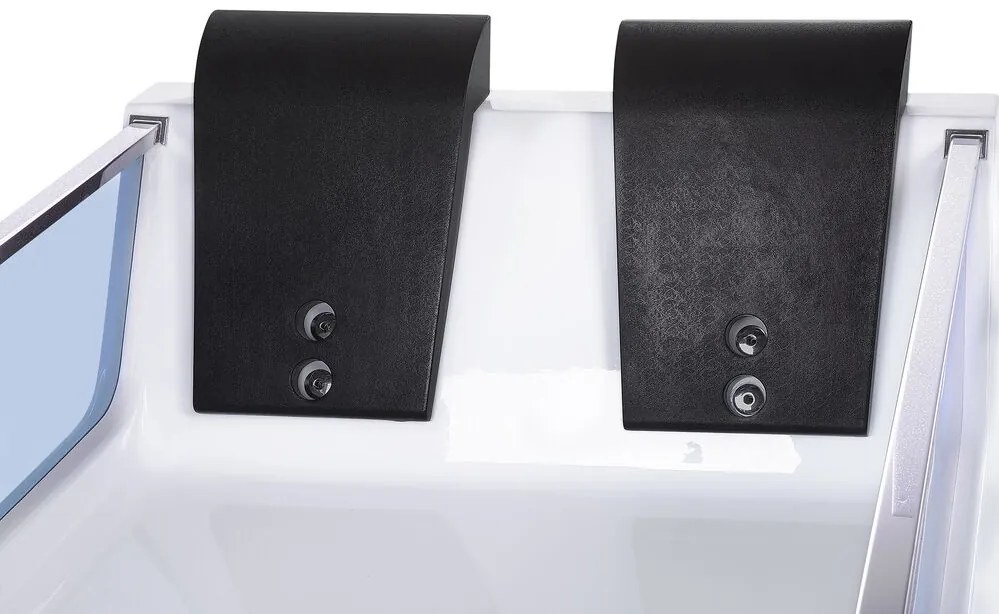 Vírivá vaňa s LED osvetlením 180 x 120 cm biela CURACAO Beliani