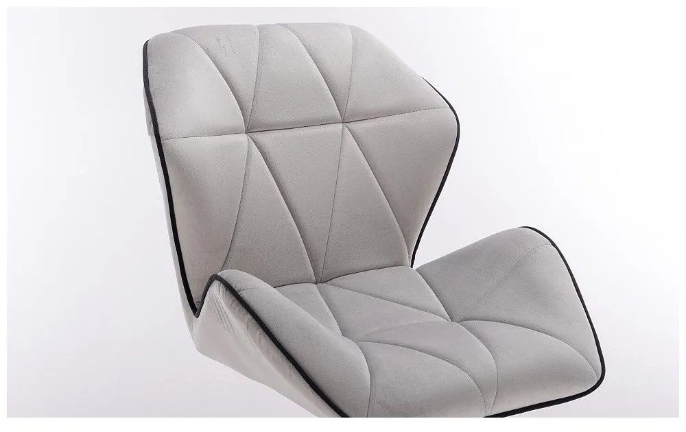 LuxuryForm DESIGN Stolička MILANO MAX VELUR na zlatom tanieri - šedá