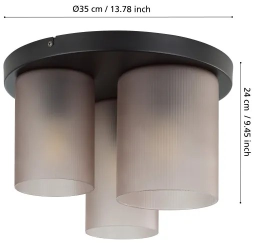 Eglo 901161 - Stropné svietidlo COLOMERA 3xE27/40W/230V šedá